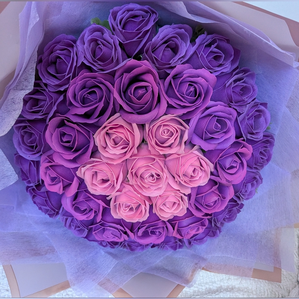 Purple and Pink Rose WAX Bouquet